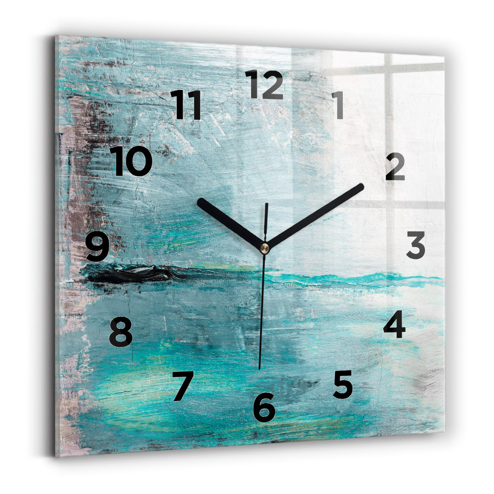 Ceas din sticlă pătrat Abstracția texturii uleiului