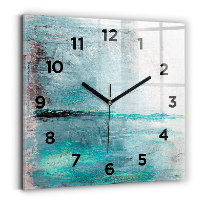 Ceas din sticlă pătrat Abstracția texturii uleiului