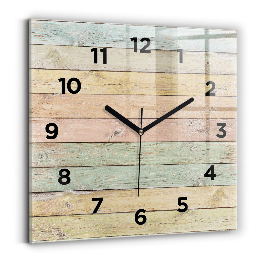 Ceas din sticlă pătrat Plăci colorate