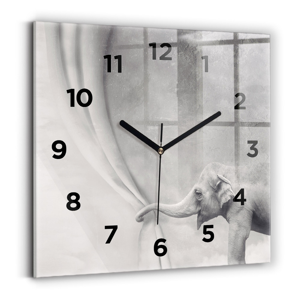 Ceas din sticlă pătrat Elefant