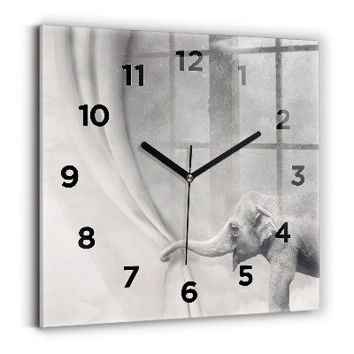 Ceas din sticlă pătrat Elefant