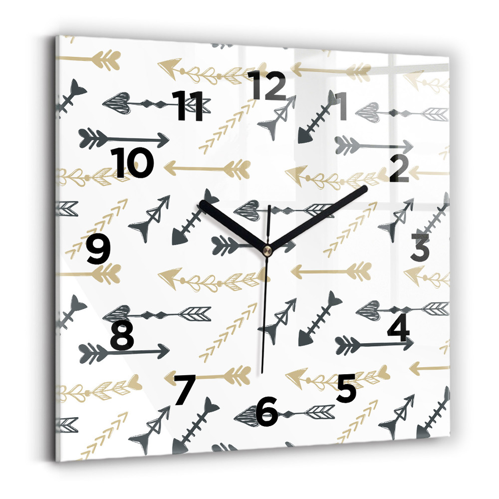 Ceas de sticlă pe perete pătrat Model geometric hipster
