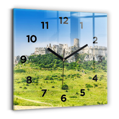 Ceas perete din sticlă pătrat Castelul Spiš din Slovacia