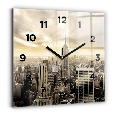 Ceas perete din sticlă pătrat Turnuri din New York