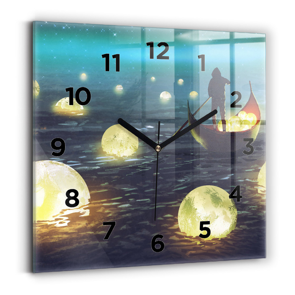 Ceas de sticlă pe perete pătrat Abstracția