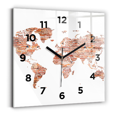 Ceas din sticlă pătrat Hartă veche din cărămidă