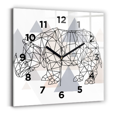 Ceas de sticlă pe perete pătrat Model geometric
