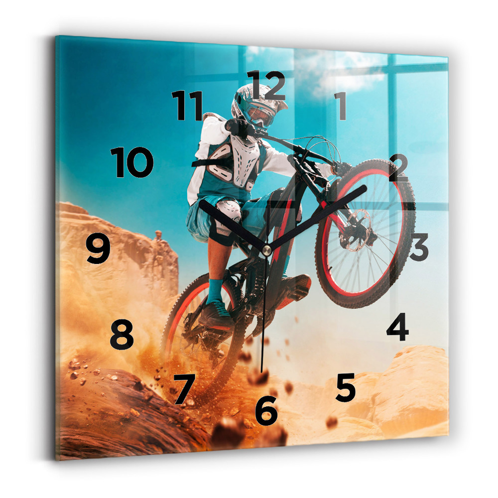 Ceas de sticlă pe perete pătrat Cascador și adrenalină