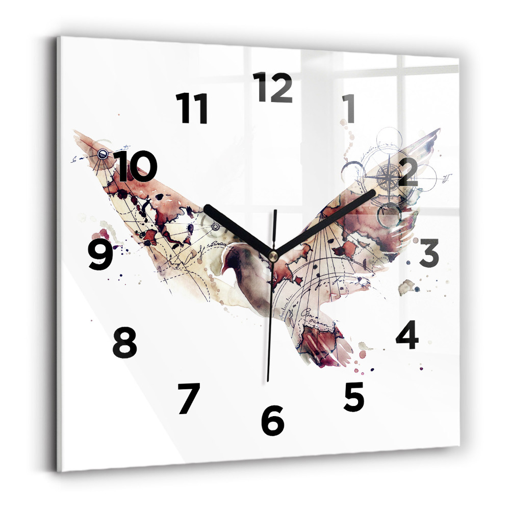 Ceas pătrat de perete din sticlă Vedere abstractă