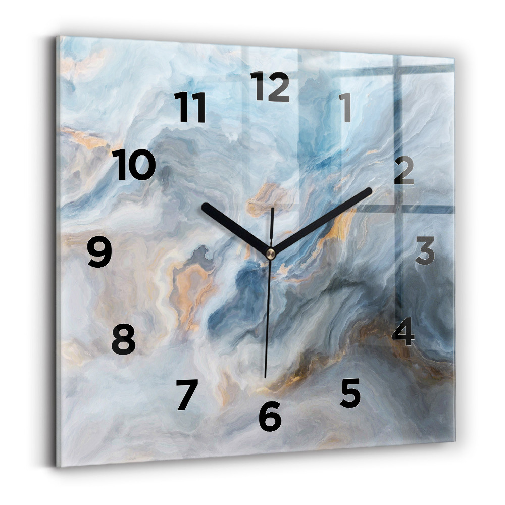 Ceas pătrat de perete din sticlă Model de marmură
