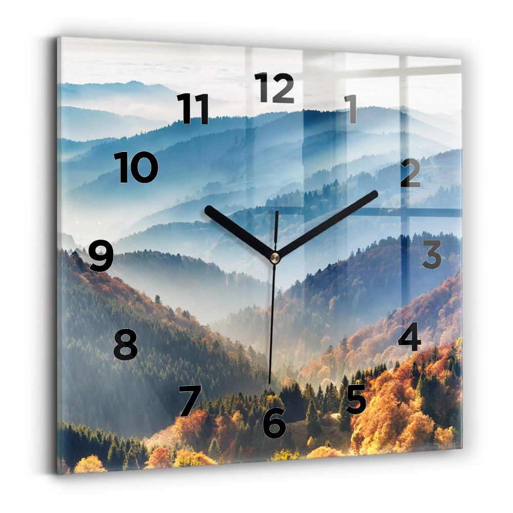 Ceas de sticlă pe perete pătrat Peisaj montan