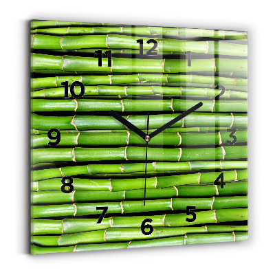 Ceas pătrat de perete din sticlă bambus asiatic