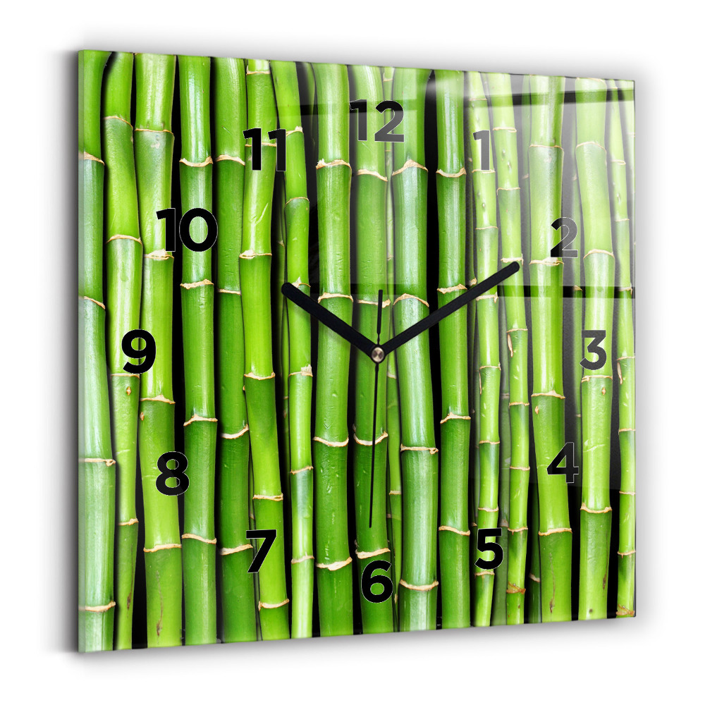 Ceas de sticlă pe perete pătrat bambus asiatic