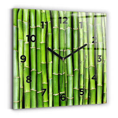 Ceas de sticlă pe perete pătrat bambus asiatic