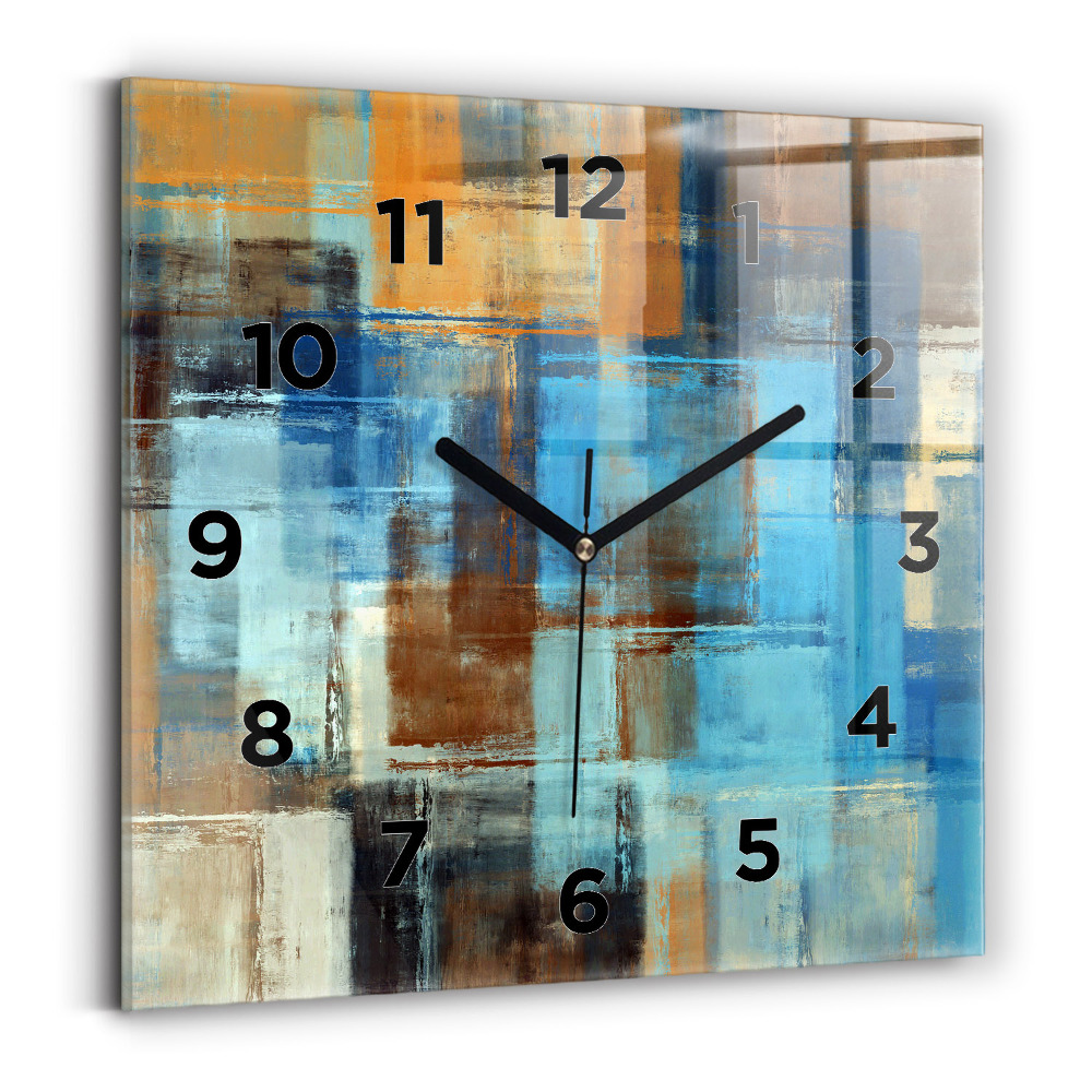Ceas pătrat de perete din sticlă Fundal colorat – abstracție