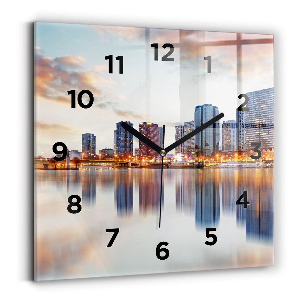 Ceas din sticlă pătrat Panoramă cu Turnul Eiffel