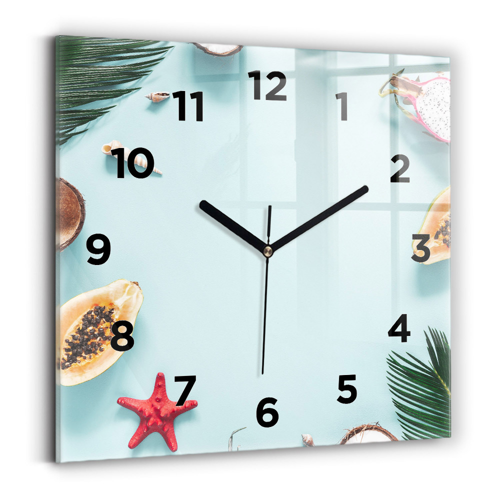 Ceas din sticlă pătrat Compoziție de vară