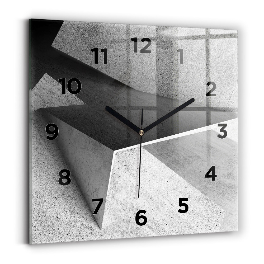 Ceas de sticlă pe perete pătrat Triunghiuri abstracte