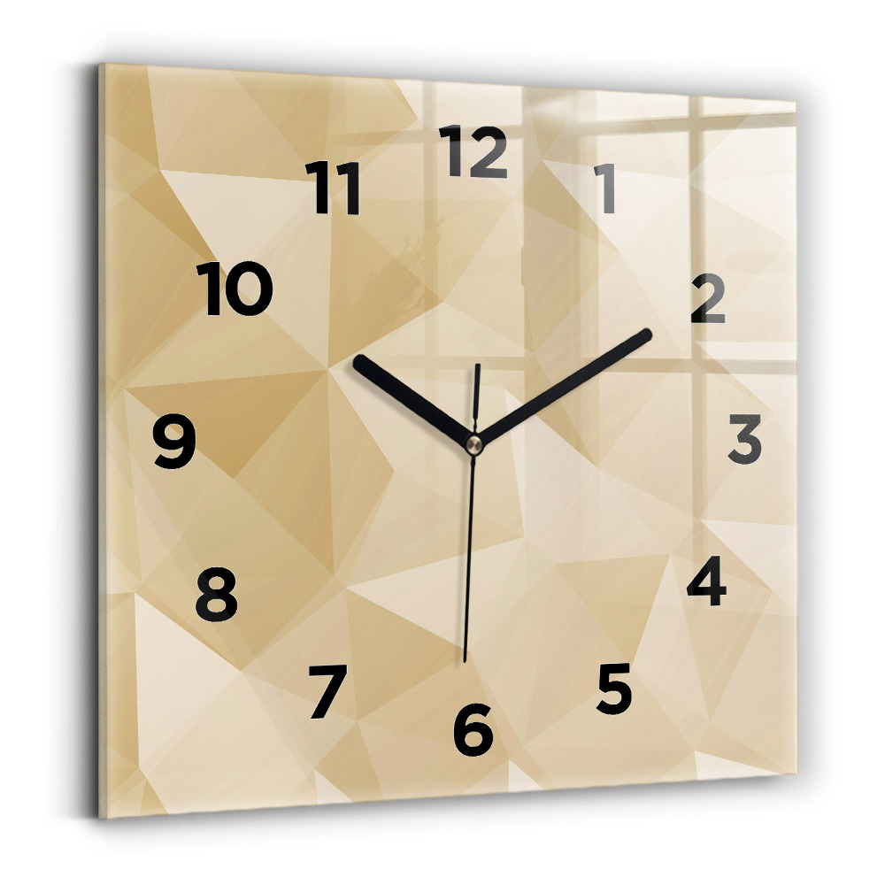 Ceas din sticlă pătrat Abstracția triunghiurilor