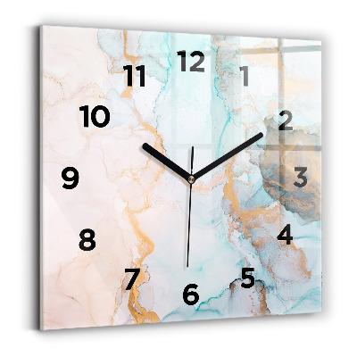 Ceas pătrat de perete din sticlă Imagine abstractă