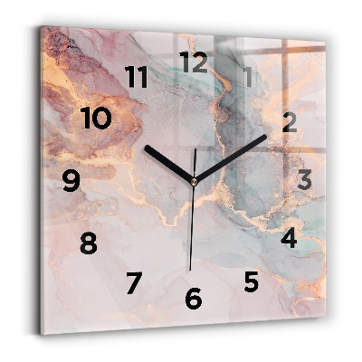 Ceas din sticlă pătrat Textura marmură