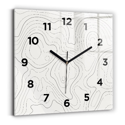 Ceas perete din sticlă pătrat Pete de abstracție