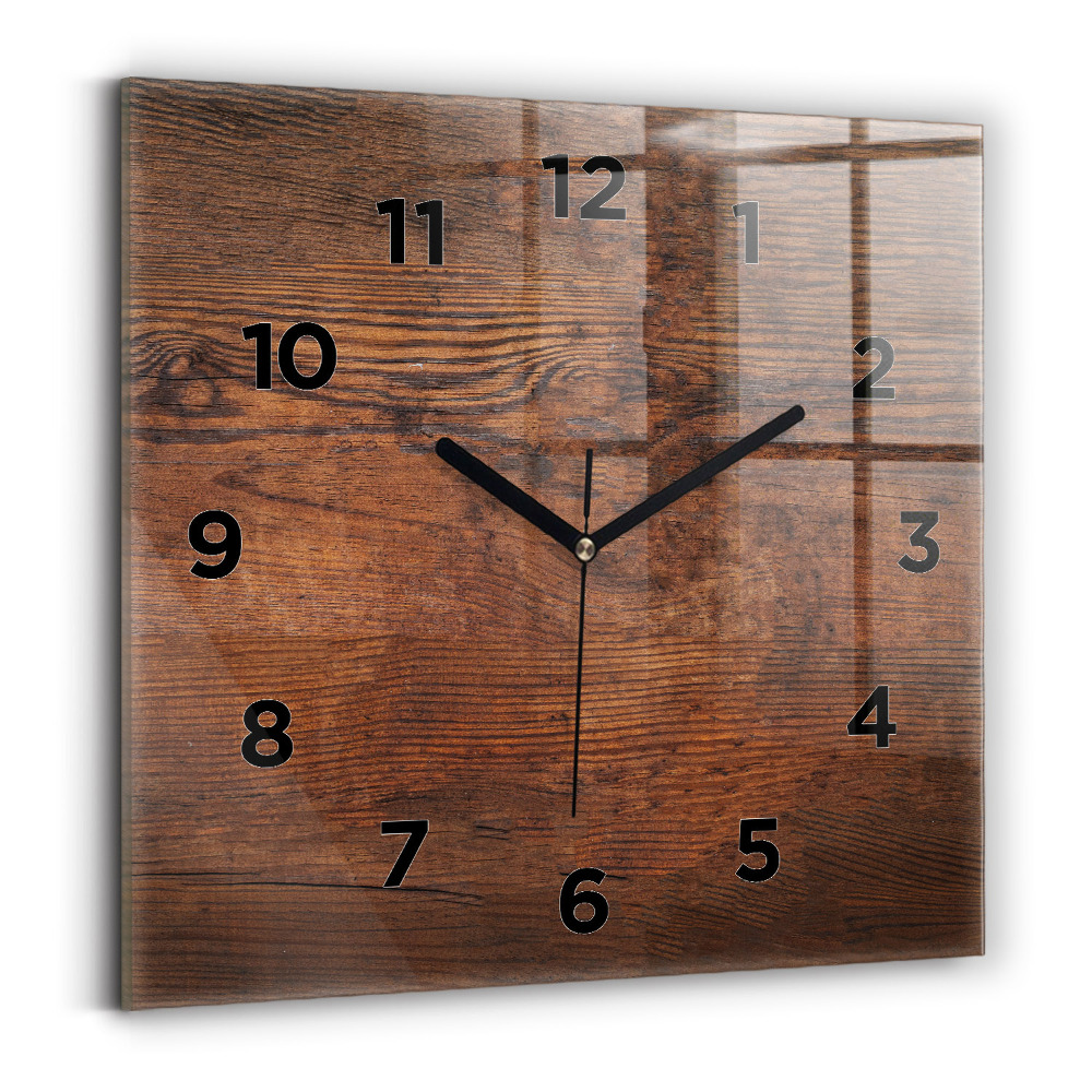 Ceas din sticlă pătrat Lemn vechi