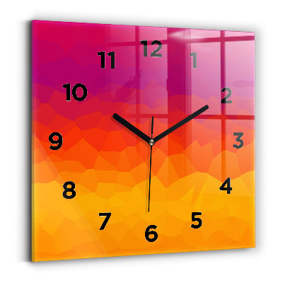 Ceas pătrat de perete din sticlă Abstracție colorată