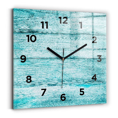 Ceas de sticlă pe perete pătrat Lemn vechi albastru