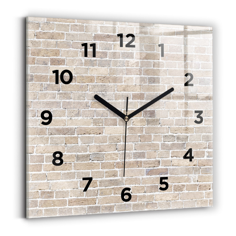 Ceas pătrat de perete din sticlă Zid de cărămidă
