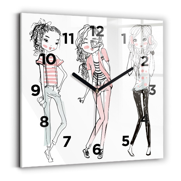 Ceas perete din sticlă pătrat Moda feminina
