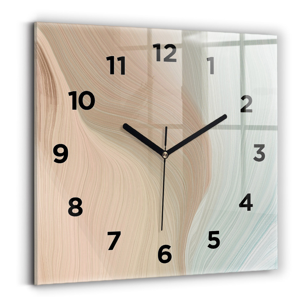 Ceas din sticlă pătrat Abstracția valurilor