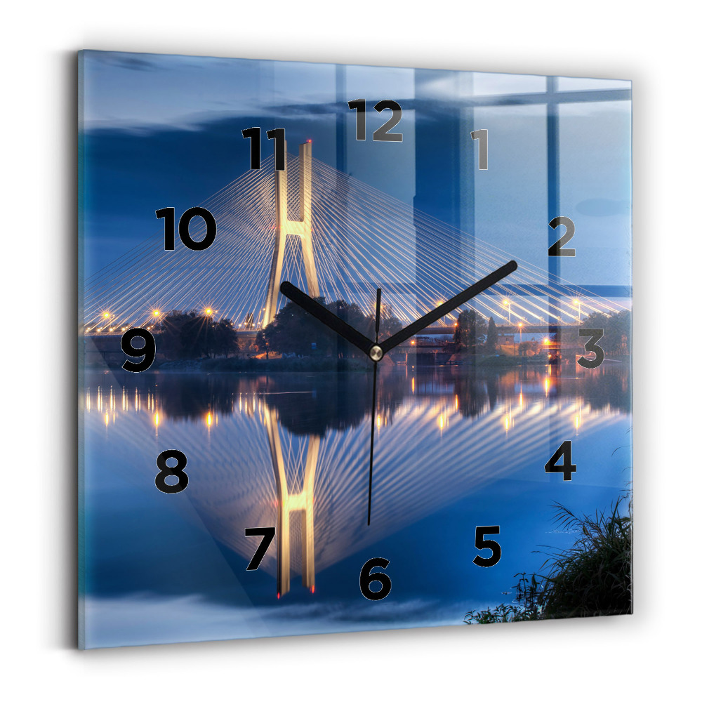 Ceas de sticlă pe perete pătrat Podul Rędziński Wrocław