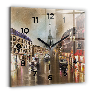 Ceas pătrat de perete din sticlă Arhitectura orașului Paris