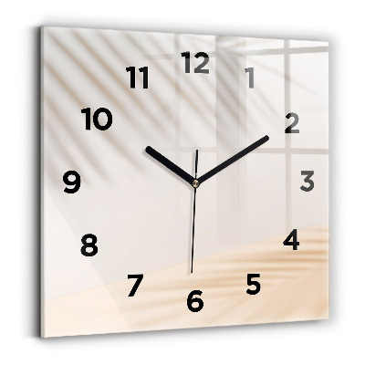 Ceas din sticlă pătrat Abstracție cremoasă