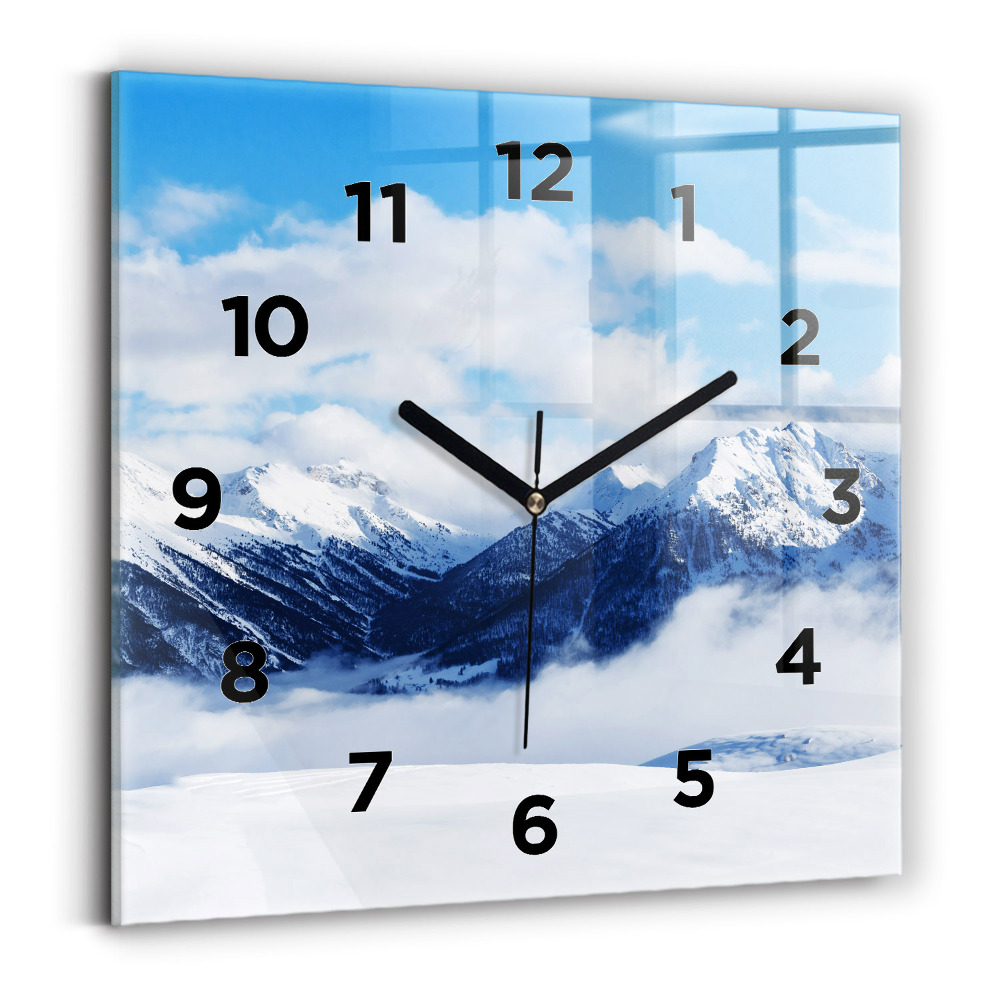 Ceas din sticlă pătrat Panoramă montană
