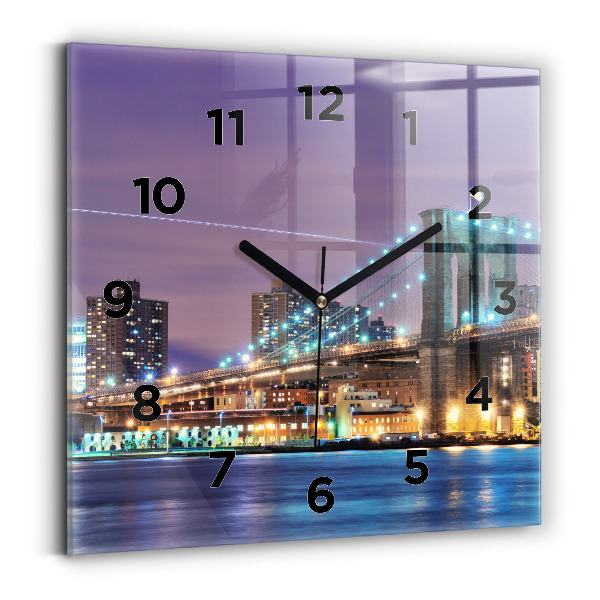 Ceas din sticlă pătrat Podul Brooklyn și East River