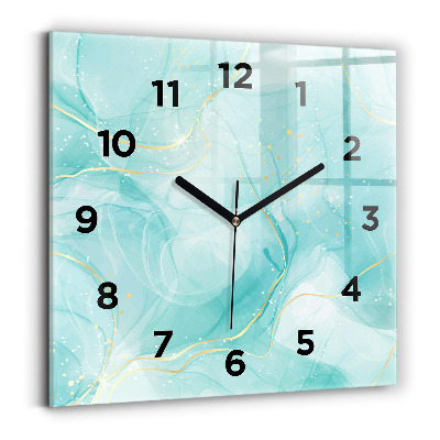 Ceas de sticlă pe perete pătrat Abstracția din marmură