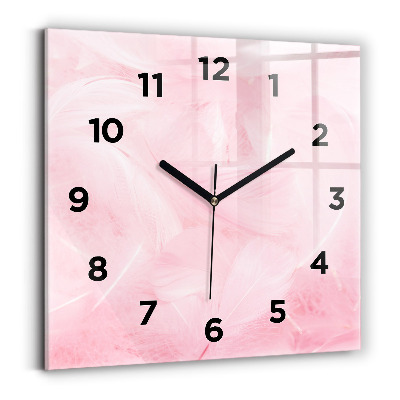 Ceas pătrat de perete din sticlă Pene – abstracție