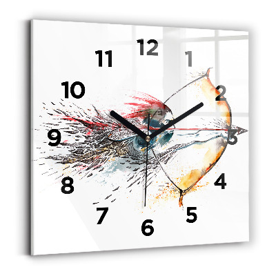 Ceas din sticlă pătrat Războinic în timpul vânătorii