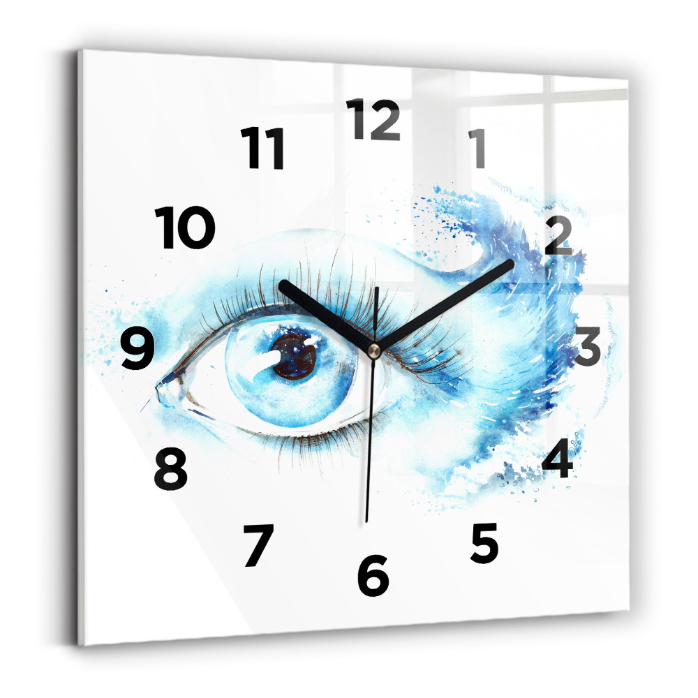 Ceas pătrat de perete din sticlă Ochi de mare