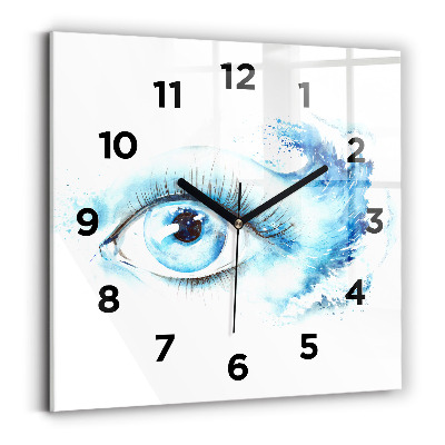 Ceas pătrat de perete din sticlă Ochi de mare