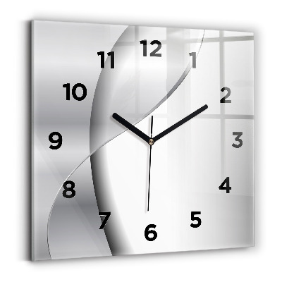 Ceas de sticlă pe perete pătrat Abstracția argintului