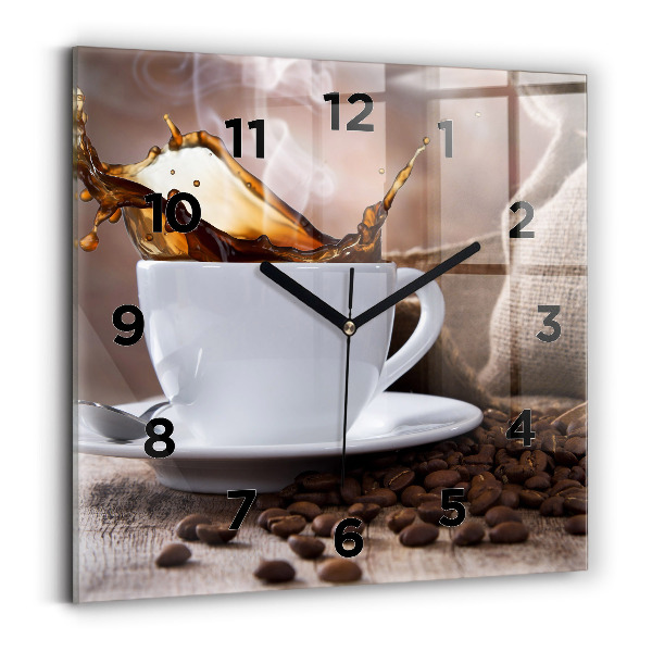 Ceas din sticlă pătrat ceașcă de cafea