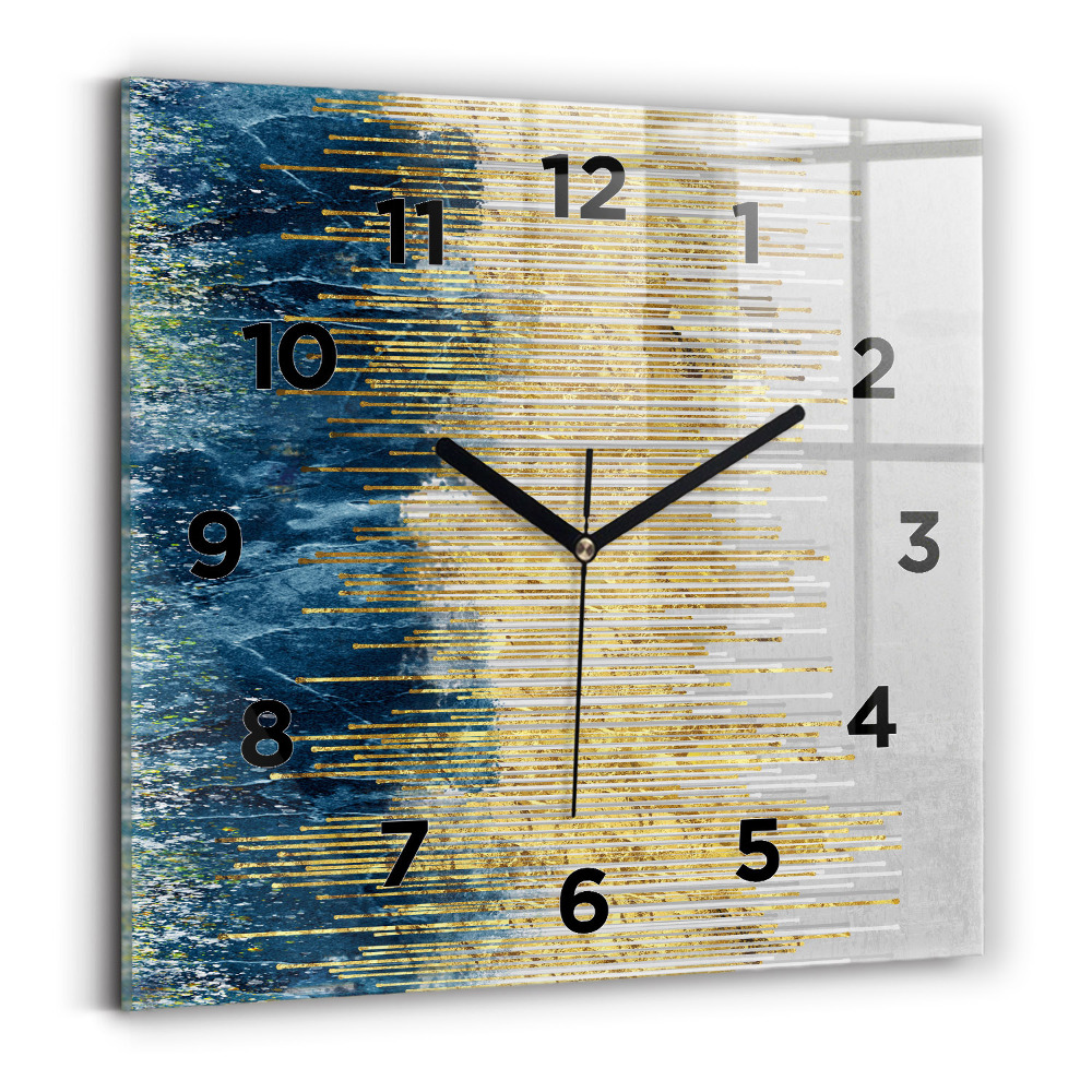 Ceas din sticlă pătrat Model decorativ și auriu