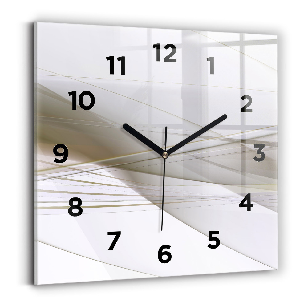 Ceas pătrat de perete din sticlă Abstracție strălucitoare