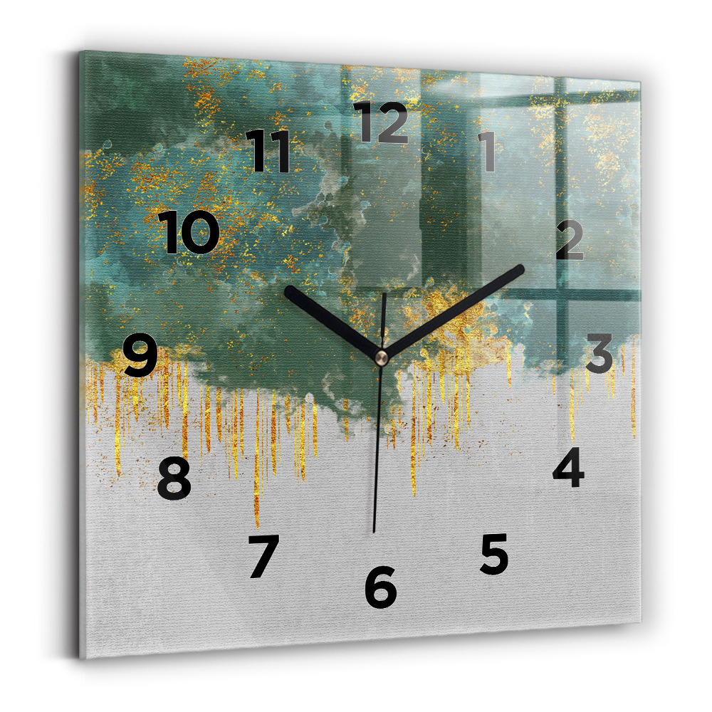 Ceas de sticlă pe perete pătrat Model decorativ