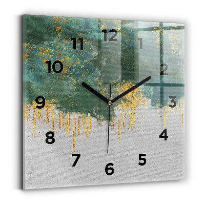 Ceas de sticlă pe perete pătrat Model decorativ