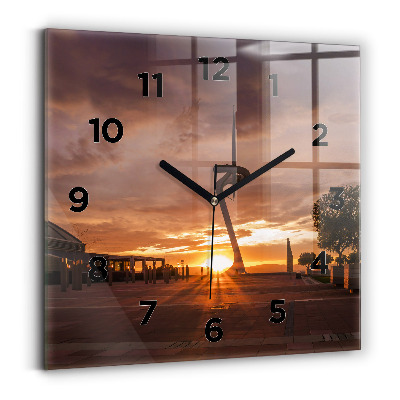 Ceas de sticlă pe perete pătrat Parcul Olimpic Barcelona