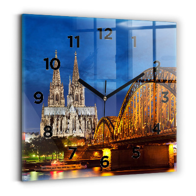 Ceas pătrat de perete din sticlă Pod din Germania